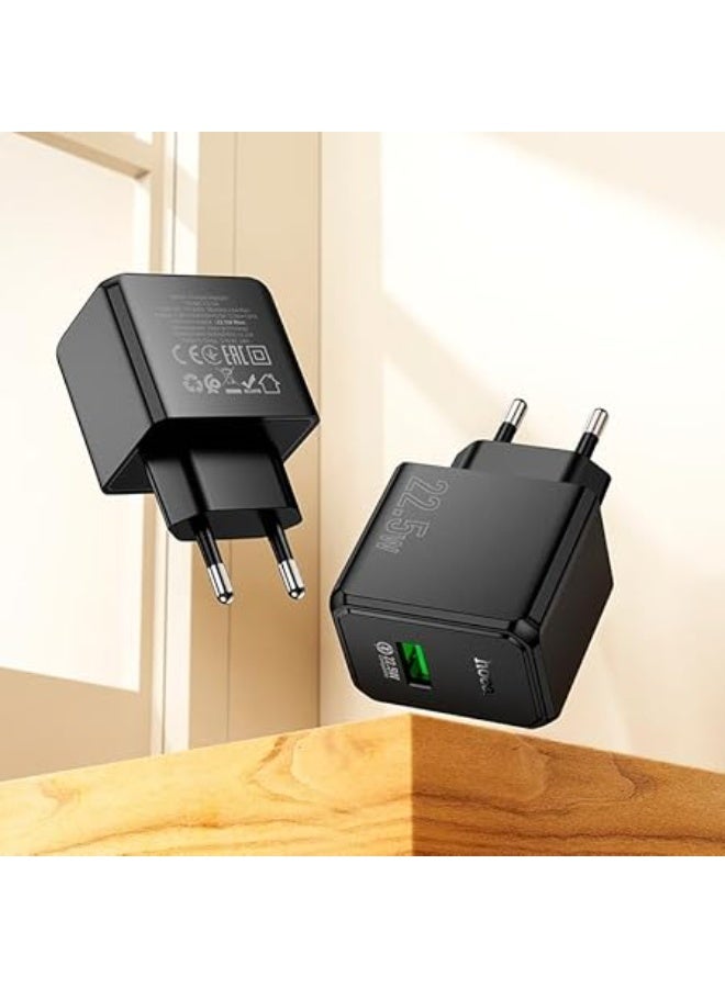 Hoco CS17A Single Port 22.5W Multi-Protocol Charger, Black - Image 4